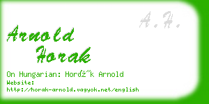 arnold horak business card